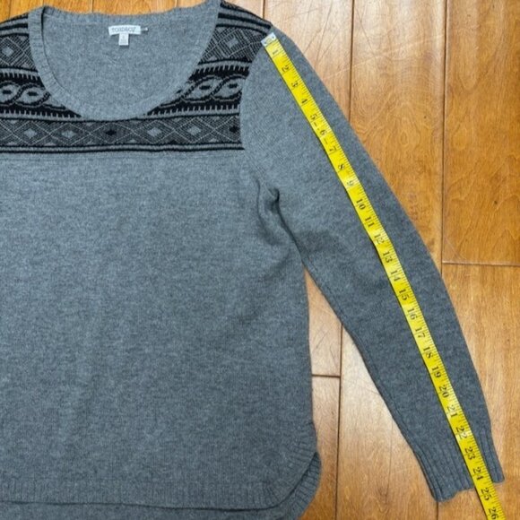 Toad & Co Womens Lambswool Aleutia Crew Sweater Size L Gray Minimalist Lagenlook - Picture 9 of 10